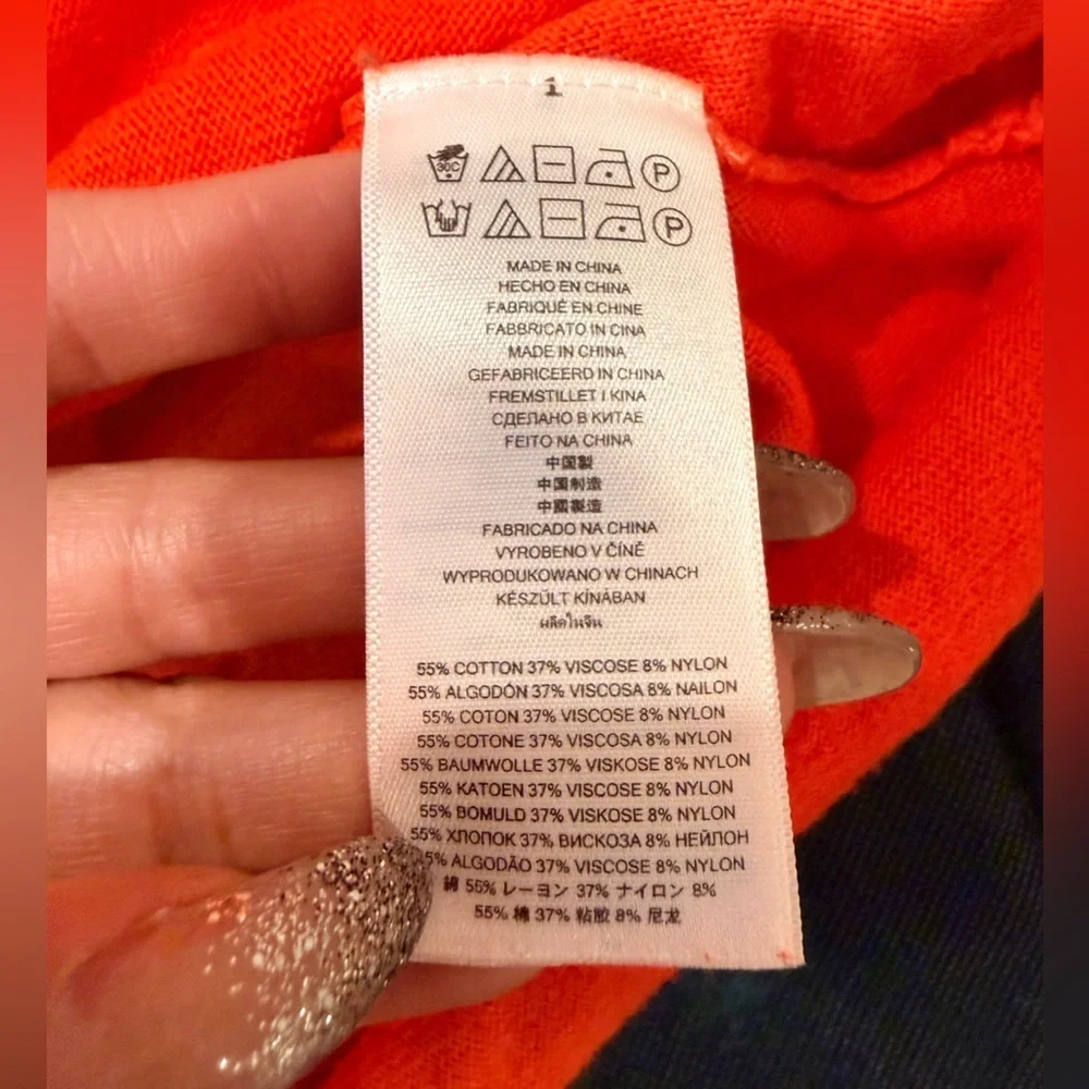 🔥Michael Kors Women's Orange Long Sleeve Top Sz L EUC🔥